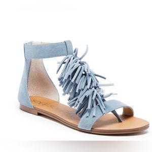 Sole Society NWOB! Women'S  So-Koa  Blue Suede Sandal  Size 7.5